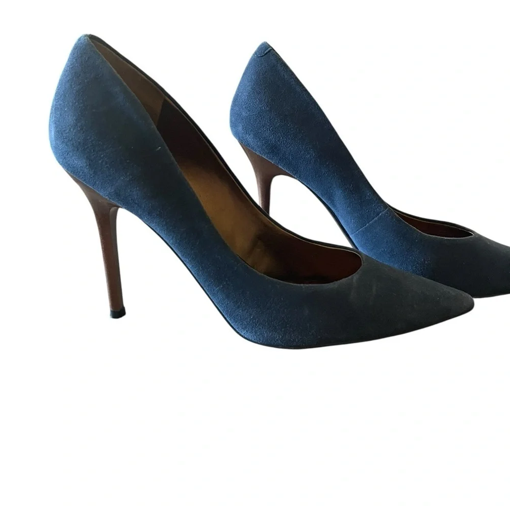 Guess Women’s Blue Leather Suede Point Toe Stiletto Pump Heels Shoes Size 9.5M